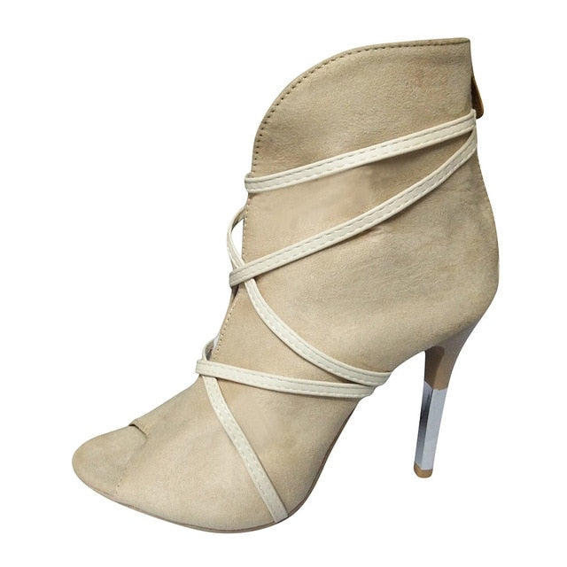 2022 Women's High Heel Sandals Ladies Shoes Sexy Open Toe Ankle Boots Autumn Shoes Wedding Parrty Women Sandals Office Pumps