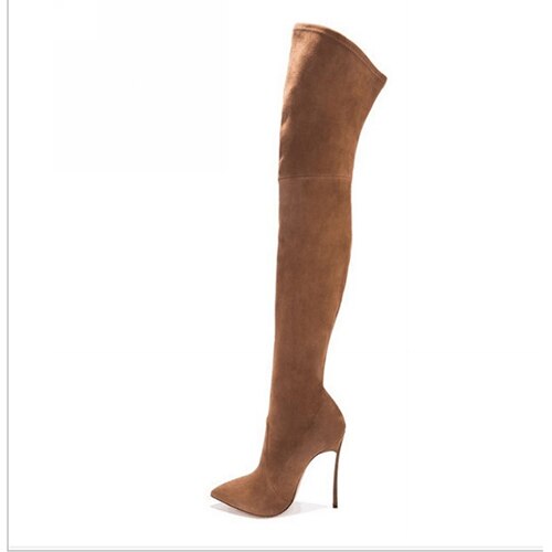 Women's Over-the-Knee Stretch Fabric Sexy Thin High Heels Pointed Toe Boots