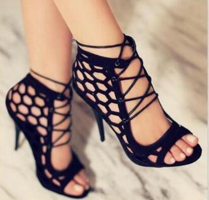 Women's Sandals Fine High-heeled Fashion 2022 Casual Fighter High Heels Women's Shoes Summer Cross Strap Sandals