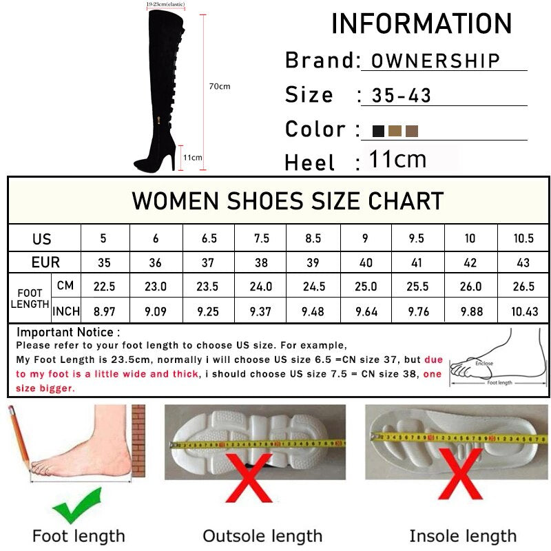 Women's Sexy Black Hollow Out Over The Knee Pointed Toe Thin Heel Boots