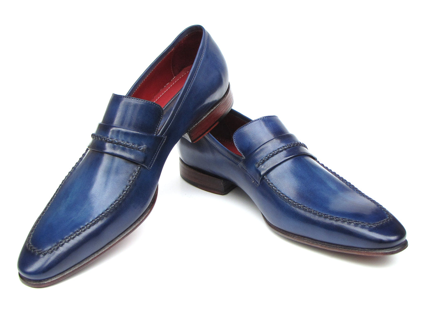 Paul Parkman Men's Loafer Shoes Navy (ID#068-BLU)