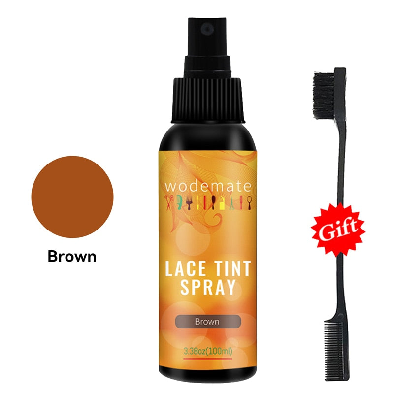 Lace Tint Mousse Waterproof Wig Tint Spray For Toupees Light Brown Wig Knots Healer Quick Dry Wig Grids Concealer No Residue