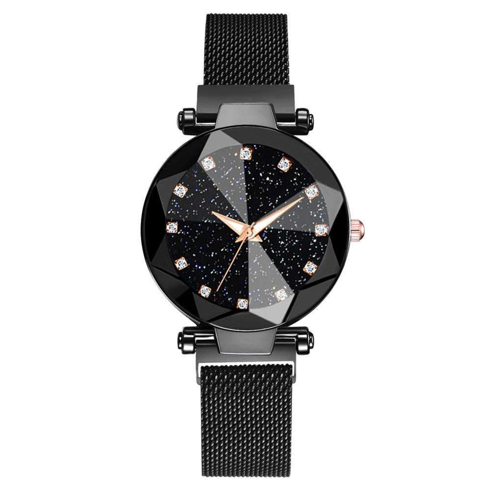 Reloj Mujer Luxury Starry Sky Women's Fashion Dress Watch Magnetic Mesh Belt Band