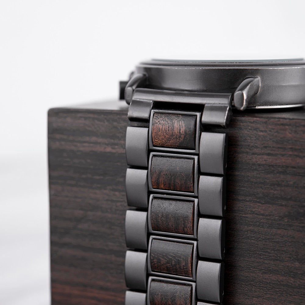 BOBO BIRD Wood Men's Stylish Chronograph Military Watches Timepieces in Wooden Gift Box
