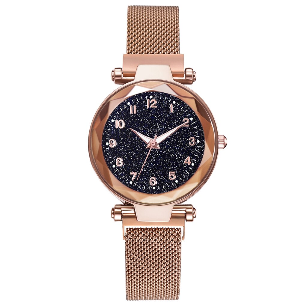 Reloj Mujer Luxury Starry Sky Women's Fashion Dress Watch Magnetic Mesh Belt Band
