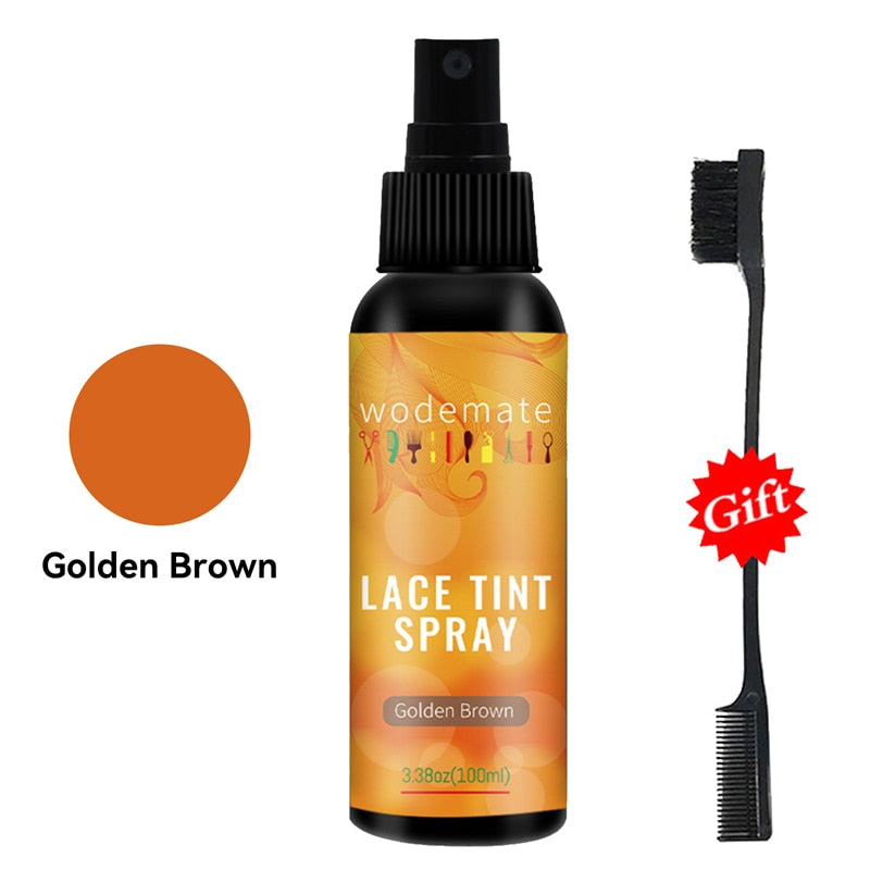 Lace Tint Mousse Waterproof Wig Tint Spray For Toupees Light Brown Wig Knots Healer Quick Dry Wig Grids Concealer No Residue