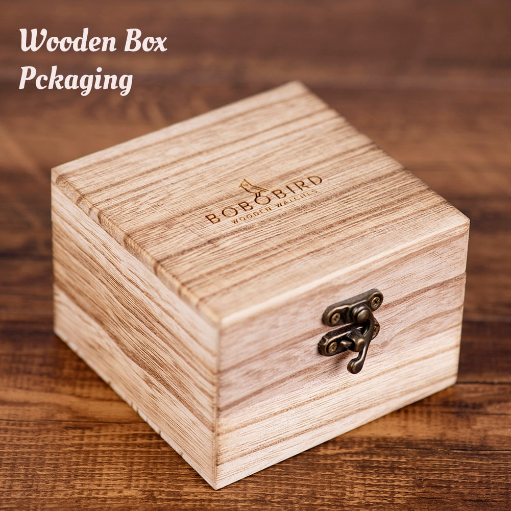 BOBO BIRD Wood Men's Stylish Chronograph Military Watches Timepieces in Wooden Gift Box