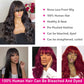 Human Hair Wigs With Bangs Full Machine Made Wig Brazilian Body Wave Wigs Natural Human Hair Wigs For Black Women Glueless Remy