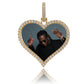 TOPGRILLZ Men's Custom Made Photo Heart Medallions Necklace & Pendant With 4mm Tennis Chain AAA Cubic Zircon