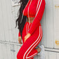 Fitness Casual 2 Piece Set Tracksuit Women Side Striped Hoodies Cropped Tops and Pants Jogger Two Piece Outfits Chandal Mujer