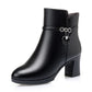 New Women's Winter Wool High-Heel Leather Ankle Boots