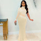 Sheer Mesh Rhinestone Maxi Bodycon Dress Long Sleeve See Through Wedding Evening Dresses Elegant Party Birthday Dress for Women