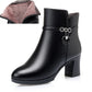New Women's Winter Wool High-Heel Leather Ankle Boots