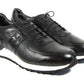 Paul Parkman Men's Black Floater Leather Sneakers (ID#LP206BLK)