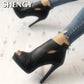 New Women summer Thin High Heels 11cm Zipper Peep Toe gladiator pumps office sandals party shoes