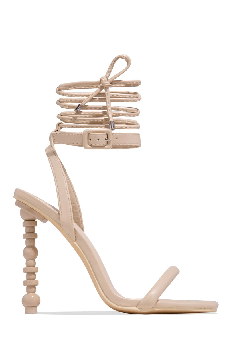 Women's Sexy Sandals Thin Heels Ankle Buckle Ladies Stiletto Square Toe Woman Shoes Fashion Solid Female Summer Footwear 2022