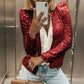 2023 Fashion Sequin Jackets Women Glitter Long Sleeve Short Coats Elegant Spring Outwear Office Ladies Solid  Streetwear