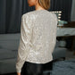 2023 Fashion Sequin Jackets Women Glitter Long Sleeve Short Coats Elegant Spring Outwear Office Ladies Solid  Streetwear