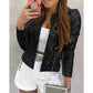 2023 Fashion Sequin Jackets Women Glitter Long Sleeve Short Coats Elegant Spring Outwear Office Ladies Solid  Streetwear